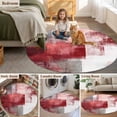 thumbnail image 5 of Red Grey Oil Painting Round Area Rug 7 FT,Non Slip Living Room Area Carpet,Abstract Modern Street Smear Art Washable Soft Circular Rug Non-Shedding Floor Carpet for Bedside Office Play Room Classroom, 5 of 9