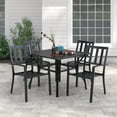 thumbnail image 6 of Sophia & William Outdoor Patio Metal Dining Chairs Iron Stackabe Chair with Armrest Set of 4, Black, 6 of 6