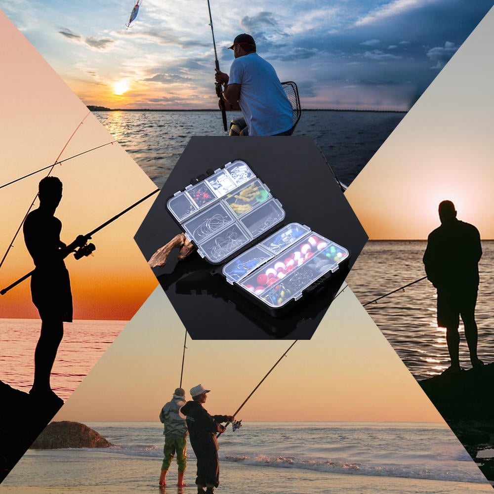 Suodoka 239‑Piece All‑In‑One Fishing Tackle Kit – Hooks, Swivels, Sinker Weights, Float Bobbers, 3‑Way Swivels & More in a Portable, Transparent Compartment Box