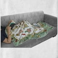 thumbnail image 6 of Live Laugh Love Soft Flannel Fleece Throw Blanket, Ornate Doodle Wreath Words with Flowers Springtime Petals Print, Cozy Plush for Indoor and Outdoor Use, 60" x 80", Multicolor, by Ambesonne, 6 of 6