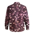 thumbnail image 4 of Fgvctg Long Sleeve Button Down Shirts for Men Cotton Shirts Trendy Collared Blouses Date Day Love Heart Print Oversized Business Casual Tops Hot Pink XL, 4 of 5