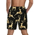 thumbnail image 4 of Gaeub Christmas Gold Deers Mens Swim Trunks Stretch Beach Shorts Quick Dry for Men Swim Shorts Swimwear with Pockets- X-Large, 4 of 9