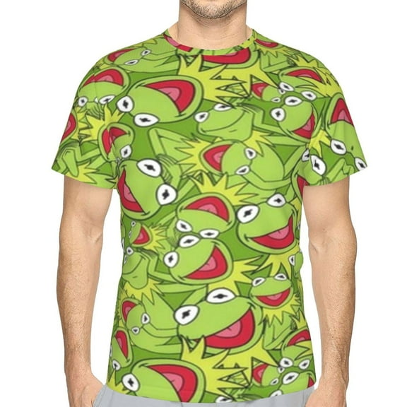 Unisex Adult Ke-Rmit The Fro T-Shirts, 3D Graphic Novelty Shirts Crewneck Short Sleeve Tees for Men Women