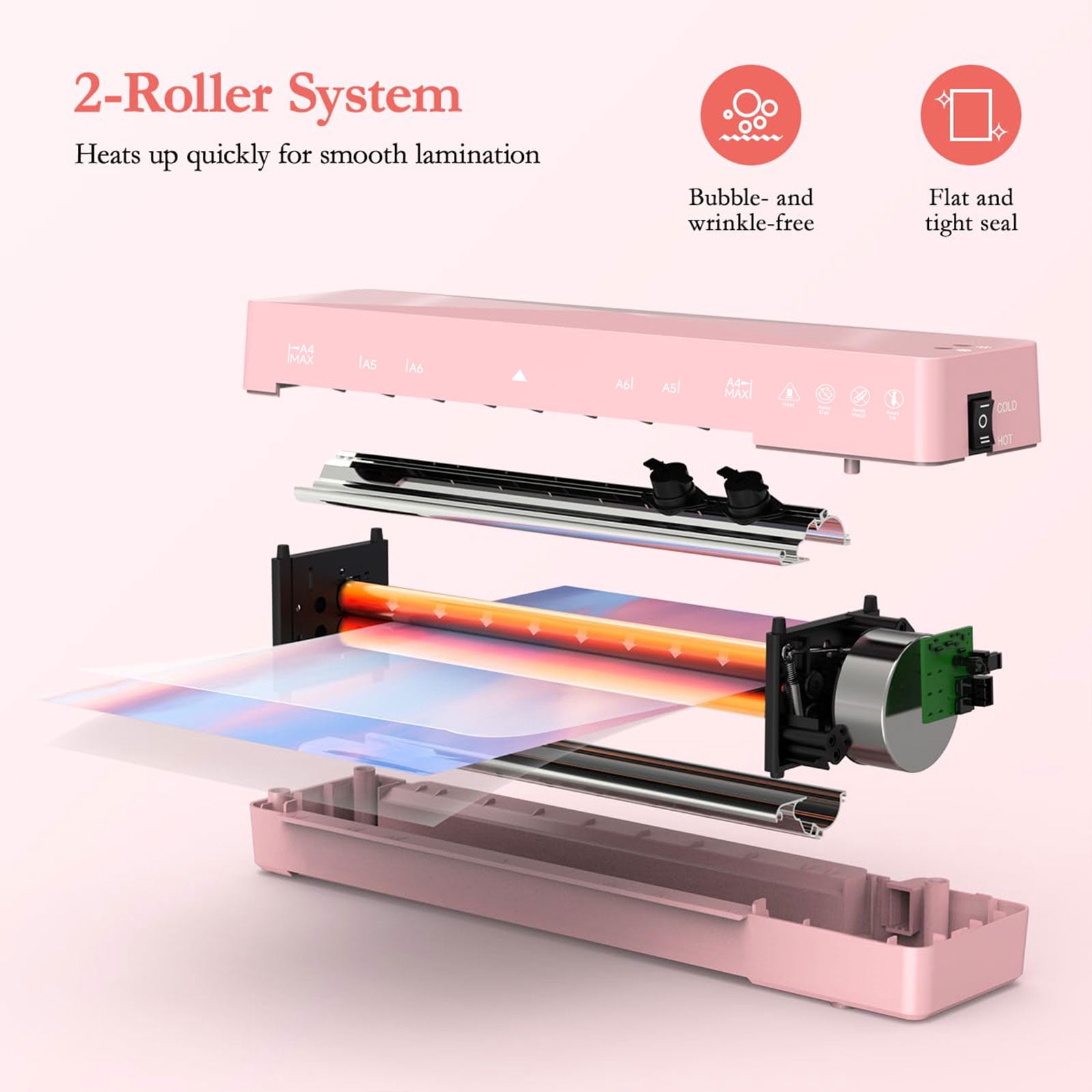 A4 Thermal Laminator 9'' Laminate Machine with 10 Pcs Laminating Pouches