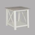 thumbnail image 4 of Miekor Furniture White Brown 3-Piece Set Table Top Cocktail Rectangular Coffee Table And Two Matching Square End Tables Living Room Wooden Furniture 44337, 4 of 6