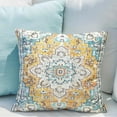 thumbnail image 6 of Boho Throw Pillow Covers 18x18 inch Set of 2 Boho Rug Carpet Double Sided Pattern Short Plush Soft Pillow Case Cushion Cover Pillowcase for Couch Sofa Bed Decorative (Yellow), 6 of 7