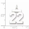 thumbnail image 2 of 925 Sterling Silver Number 22 Necklace Charm Pendant Charms, 2 of 6