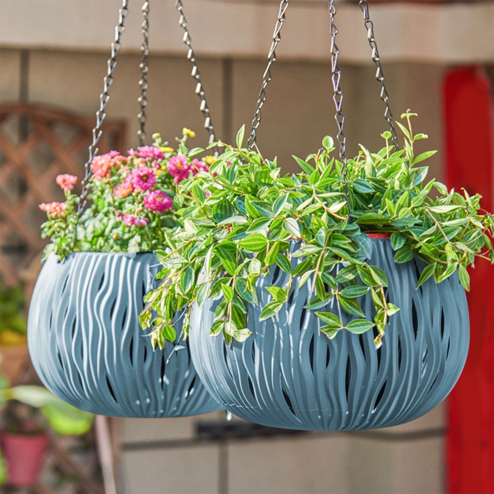 Terracotta Pots Qwtwty Hanging Rattan Hanging Basket Planter Water Barrier Designs No Rotten Rootss