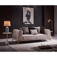 thumbnail image 2 of Majestic Thick Velvet Fabric Upholstered Sofa Made With Wood Finished in Ivory, 2 of 9