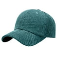 thumbnail image 3 of Sun Hats for Women Unisex Corduroy Baseball Cap Casual Soft Sunshade Hat Green One Size, 3 of 9