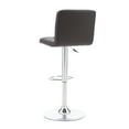 thumbnail image 5 of Powell Sherman 24-32" Indoor Adjustable Metal Swivel Bar Stool, Chrome/Brown Faux Leather, 5 of 15