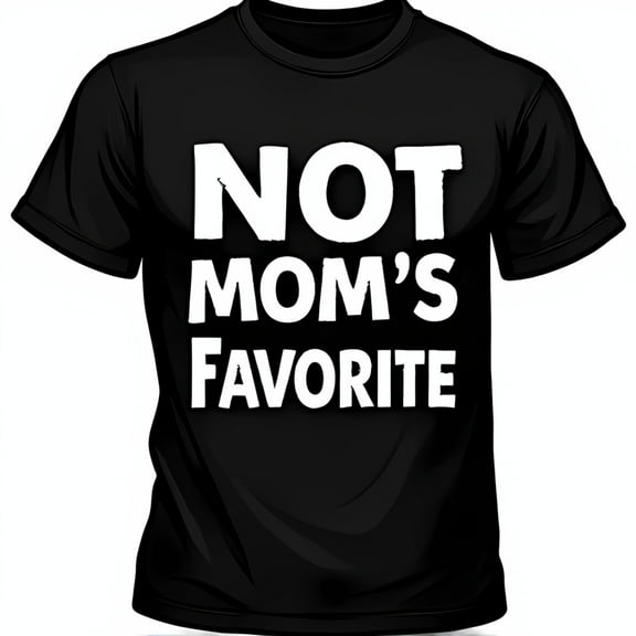 Black T-Shirt with NOT Mom's FAVORITE Graphic Short Sleeve