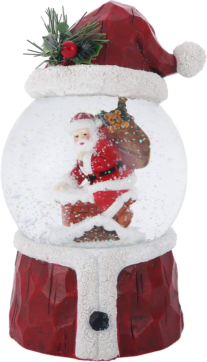 DUSVALLY 100mm Christmas Snow Globe, Glitter Music Water Snowball, Snowman,  Santa Claus, Christmas Decoration, Xmas Gift for Holiday (Snowman)