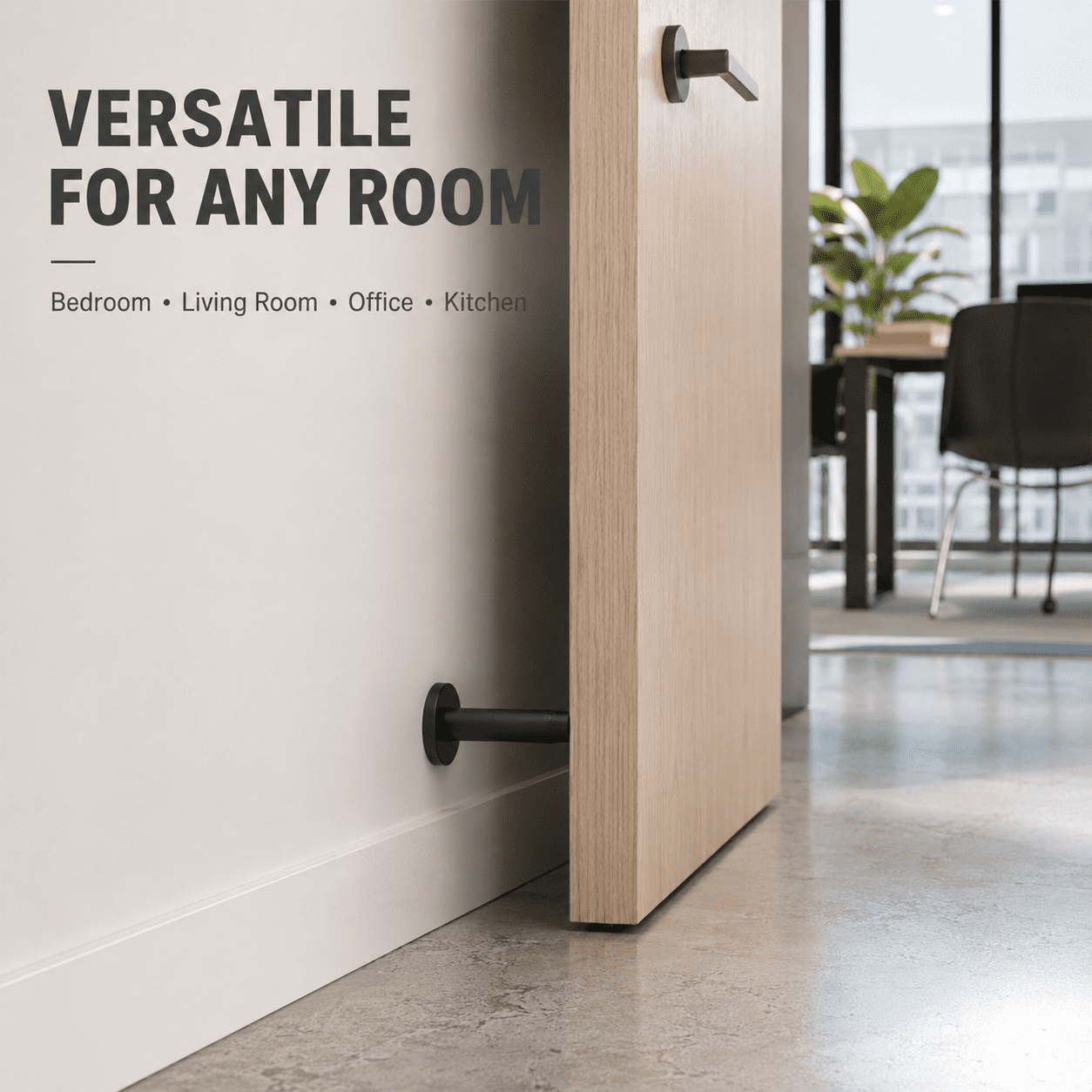 Door Stop 3.5“ Heavy Duty 304 Stainless Steel Door Stopper with Rubber Tips Bumper Wall Mounted Door Holder Protection Black 10 Pcs
