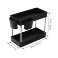 thumbnail image 3 of Irfora Organizador debajo del fregadero Estante para debajo del fregadero Estante de almacenamiento debajo del fregadero de 2 niveles con 2 portavasos Estante de almacenamiento para baño Cocina Irfora Bandeja de almacenamiento, 3 of 7