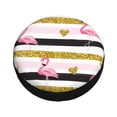 thumbnail image 4 of Xecao Gold Glittering Hearts and Flamingos for Tire Covers: Waterproof, dust-proof, and universally fitting for trailers, SUVs, 4 of 8