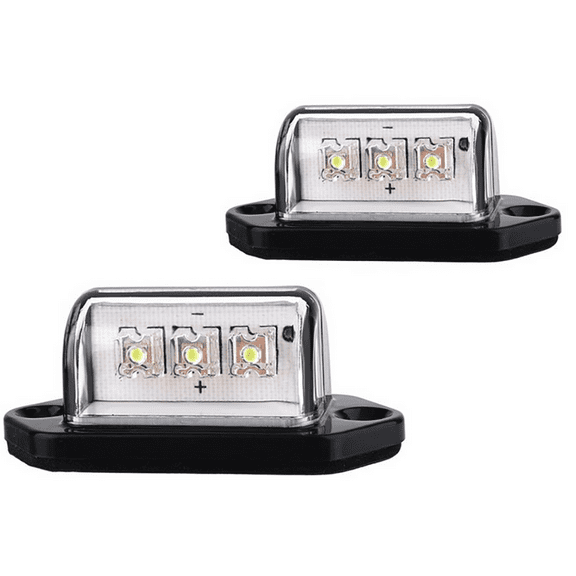 1 Pair Replacement Car License Plate Light Car Boat Truck Trailer Step Lamp Waterproof 12/24V 3 LED Light