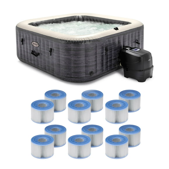 Intex PureSpa Plus Greystone Hot Tub, 94x28", w/ Filter Cartridge (12 Pack)