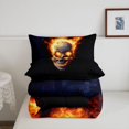 thumbnail image 5 of Homewish Glowing Sugar Skull Twin Comforter Sets,Happy Halloween Bedding Set,Black Orange,Black Reversible,2 Pieces,1 Comforter and 1 Pillowcase, 5 of 7