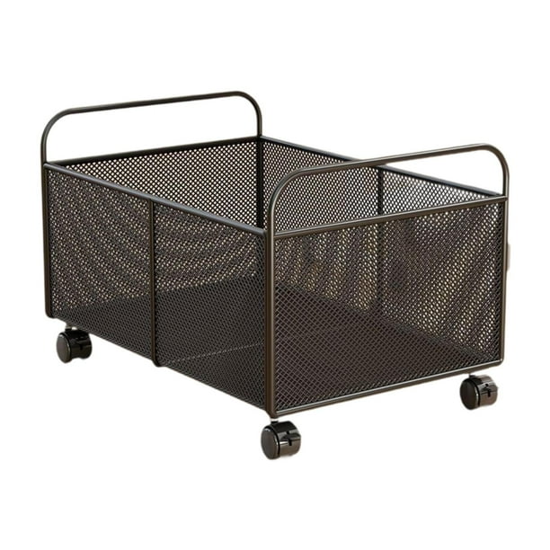 Cesta de alambre con ruedas para almacenamiento, decorativa, multifunción, con ruedas, para verduras. L