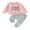 Pink Gray, variant on Toddler Baby Girls 2 Piece Outfit 0 6 12 18 24 Months 2T 3T Leopard Letter Print Long Sleeve Sweatshirt and Elastic Pants Set Baby Cute Fall Clothes