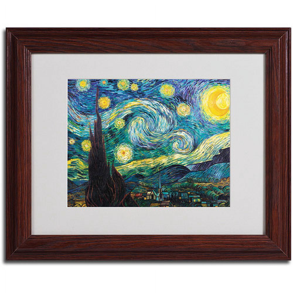 Trademark Fine Art 'Starry Night' Framed Matted Art by Vincent van Gogh