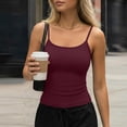 thumbnail image 2 of Nestiefly Tank Tops Womens Camisole Sleeveless Square Neck Spaghetti Strap Adjustable Going Out Cami Shirts 2026 Wine XL, 2 of 5