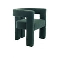 thumbnail image 2 of Modern Upholstered Accent Chair with Armrests, Barrel Side Chairs with Wood Frame for Living Room, Bedroom & Office, Emerald, 2 of 7