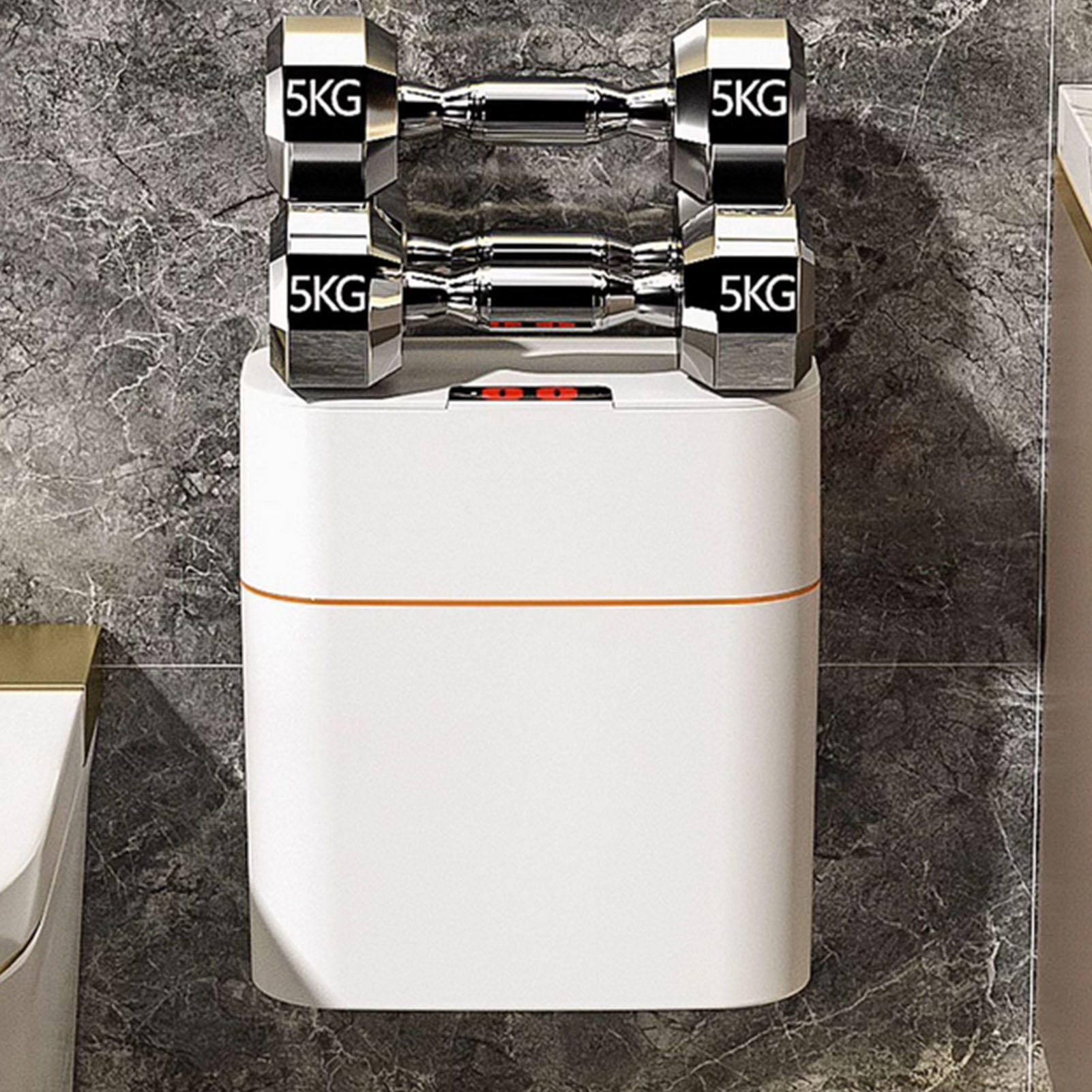 Suodoka 15L Smart Sensor Wall‑Mounted Trash Can, IPX5 Waterproof, No‑Contact Lid, 15‑Liter Capacity, Ideal for Bathroom, Bedroom & Living Room