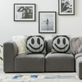 thumbnail image 3 of COMIO Throw Pillow Cover Spray Graffiti Emoticon Wink Face Sprayed in Black on White Paint Home Decorative Square Pillow Case for Men Women Bedroom Living Room Cushion Cover 2 pcs White, 3 of 6