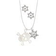 thumbnail image 2 of Delight Jewelry Acrylic Large Clear Skull Silver tone Snowflake Charm Necklace and Stud Earrings, 2 of 4