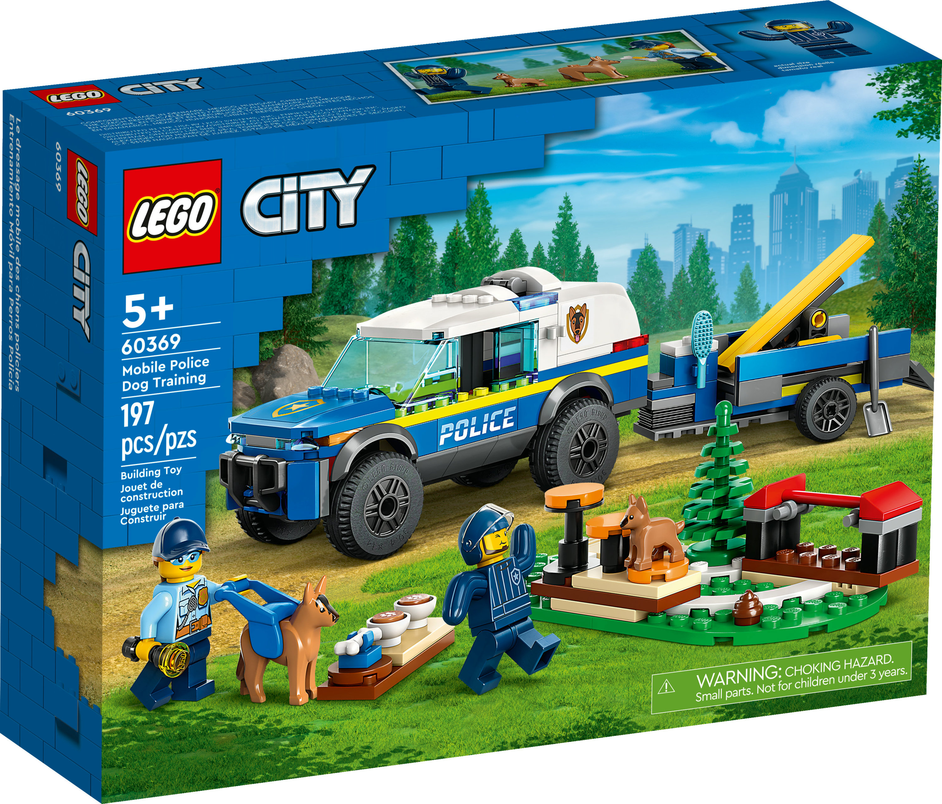 LEGO City Mobile Police Dog Training 60369, SUV Toy Car with Trailer, Obstacle Course and Puppy Figures, Animal Playset for Boys and Girls Ages 5 Plus - image 3 of 8