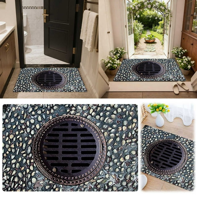 uhnmki Large Entrance Carpet Slip Floor Mat With Visual Deception Effect Suitable For High Traffic Areas Indoor And Outdoor Use Durable And Easy To Clean