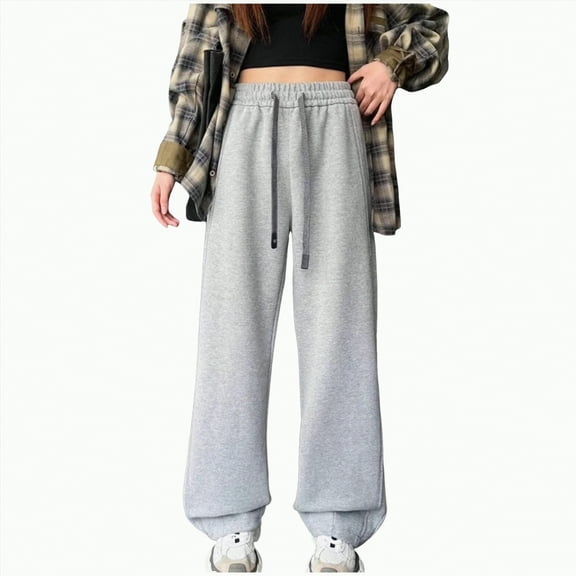 Ccpelsie Girls Sweatpants Fall Fashion Back to School Clothes Cute High Waisted Casual Jogger Pants(Light Gray,10-12 Years)