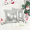 thumbnail image 2 of Unique Bargains 2 Pack Sequins Decorative Throw Pillow Covers 16" x16" Silver Tone, 2 of 8