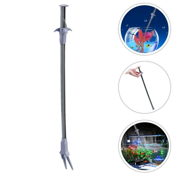 QIFULL 2Pcs Silver Aquarium Water Plants Tweezer Durable Cleaning Tool for Fish Tank