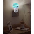 thumbnail image 5 of Night Lights Auto Sensor Turquoise Stripes Night Light Navy Blue Nautical Anchor Round Lamp Plug-in LED Nightlights Dusk to Dawn for Living Room Bedroom Bathroom Hallway Home Wall Decor, 5 of 7