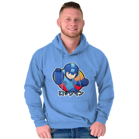 Classic Japanese Video Game Mega Man Unisex Plus Size Hoodie Brisco Brands 2X