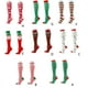 thumbnail image 2 of Medias de compresión navideñas para hombre y mujer, calcetines coloridos con dibujo de Papá Noel, copo de nieve, estampado de alces, calcetines hasta la rodilla para lactancia, 2 of 5