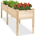 thumbnail image 3 of Best Choice Products 72x24x30in Raised Garden Bed, Elevated Wood Planter Box for Patio w/ Divider Panel - Natural, 3 of 9