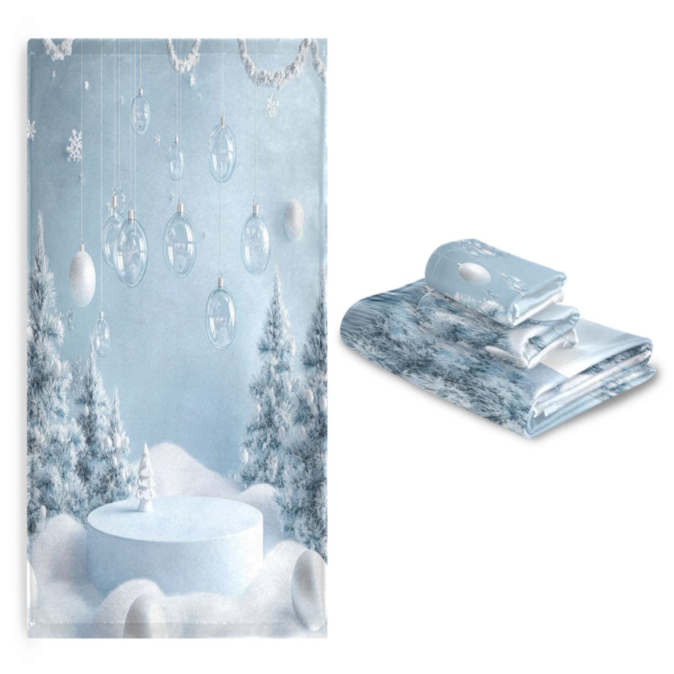 3 Piece Bath Towels Set Bath Towel, Hand Towel and Face Towel for Bathroom, Gym, Hotel Winter Christmas Decorations