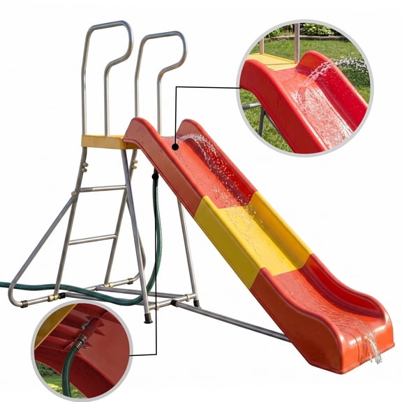 Mersco Kids Plastic Slide with Ladder,Indoor Outdoor Playground Freestanding Playset Slide,Backyard Playset Trampoline Swing Slide for Boys and Girls Birthday,Children's Day gifts