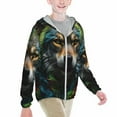 thumbnail image 2 of Cauagu Realistic Style Colorful Wolf Print Sun Protection Jacket for Teen,Full-Zipper Long Sleeve Sun Shirts with Pockets UV Hoodie Shirts Outdoor Athletic Jacket-XX-Large, 2 of 7