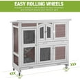 thumbnail image 5 of Aivituvin 2-Tier Indoor Rabbit Hutch Bunny Hutch Guinea Pig Cage with Plastic Trays, Wheels & Ramp 47.2" Multi-Door Wooden Rabbit Cage for Rabbits, Bunnies, and Guinea Pigs (Brown), 5 of 8