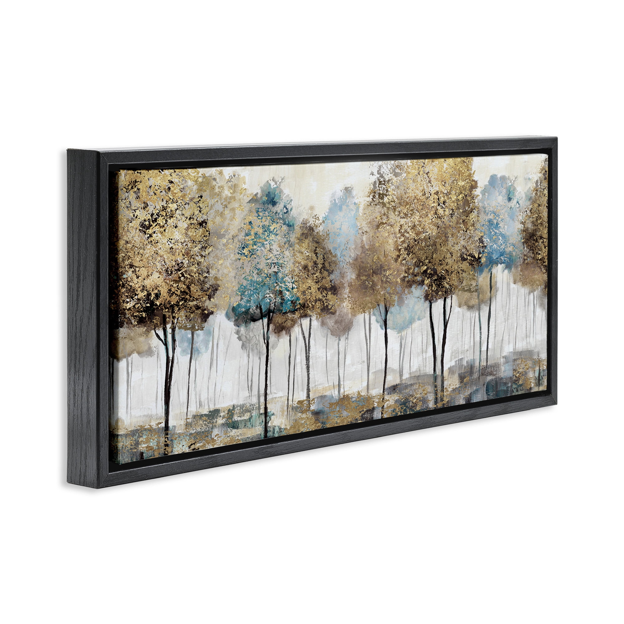 Stupell Industries Rustic Country Orchard Landscape Landscape Painting Black Floater Framed Canvas Art Print Wall Art, 31 x 14