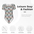 thumbnail image 4 of Balery Skiing penguin Body de cuello redondo de manga corta para mujer Tops de manga corta Tops básicos-XX-Large, 4 of 7