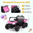 thumbnail image 2 of Costway 24V 2-Seater Ride on Dump Truck,4WD Kids Ride on Car with Electric Dump Bed Pink, 2 of 10
