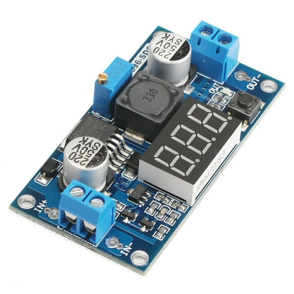 LM2596 DC-DC 4V-40V In / 1.3V to 35V Out 3A Buck Step Down Voltage Converter Module with Voltmeter