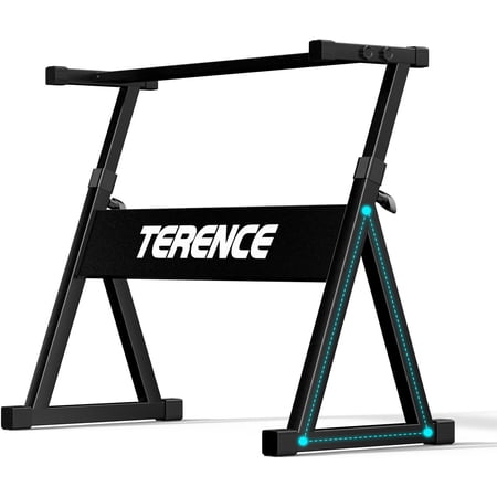 terence keyboard stand  adjustable and portable z-style piano keyboard stand  heavy-duty piano stand suitable for 54-88 key electric keyboards digital pianos (black)