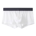 thumbnail image 2 of zeranth Men Slim Fit Shorts Briefs Mid-rise Elastic Waistband U-convex Bag Separate Design Underwear Breathable Panties, 2 of 7
